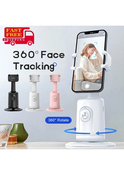 Pembe 2022 Yeni Otomatik Yüz Takip 360 Rotasyon Takip Gimbal Sabitleyici Monopod Masaüstü Izleme Gimbal Tiktok Canlı Fotoğrafçılık Için (Yurt Dışından)