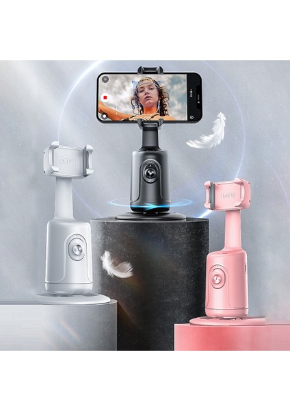 Pembe 2022 Yeni Otomatik Yüz Takip 360 Rotasyon Takip Gimbal Sabitleyici Monopod Masaüstü Izleme Gimbal Tiktok Canlı Fotoğrafçılık Için (Yurt Dışından)