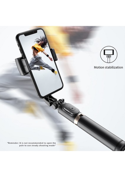 Q08 Siyah El Sarsıntıyı Ortadan Kaldırmak Gimbal Sabitleyici Telefon Eylem Kamera Selfie Sopa Tripod Akıllı Telefon Için Gopro Vlog Kayıt (Yurt Dışından)
