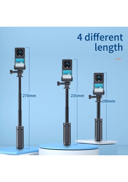 Siyah Telesın Mini Selfie Çubuğu Uzatılabilir Tripod Djı Action 2 Selfie Çubuğu Kararlı Tripod 1/4 Vida Gopro Hero 10 Iphone 13 12 (Yurt Dışından) indirimleri