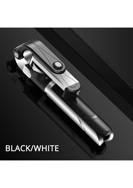 Siyah Beyaz Kablosuz Selfie Sopa Tripod ile Bluetooth Uzaktan Kumanda Katlanabilir El Monopod Cep Telefonu Selfie Sopa Tutucu IPhone Için (Yurt Dışından)