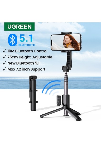 Yeni Selfie Çubuğu 【yeni Satışta】ugreen Bluetooth5.1 Selfie Çubuğu Tripod Standı 750MM Genişletilmiş 10M Bluetooth Uzaktan Deklanşör Evrensel Ios Android Için (Yurt Dışından)