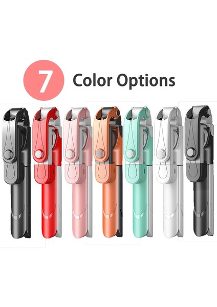 Siyah Yenı Dolgu Işığı ile Selfie Çubuğu Taşınabilir Uzatılabilir Selfie Çubuğu Tripod Iphone Akıllı Telefonlar Için Uzaktan Kumandalı Standı Dış Mekan Canlı G (Yurt Dışından)