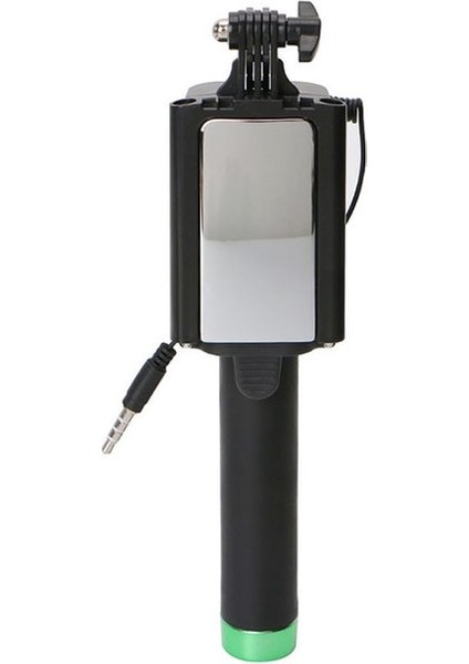 Yeşil Mini Selfie Çubuğu Taşınabilir Ayna Uzatılabilir Monopod Selfie Kutuplu El Kablolu Selfie Çubuğu iPhone Xiaomi Için Smartpho Için (Yurt Dışından)