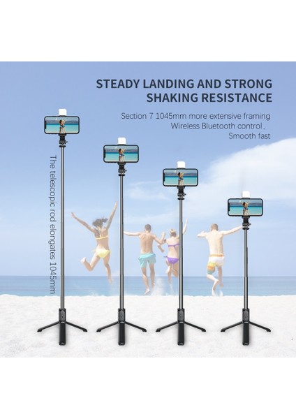 Siyah Katlanabilir Mini Tripod Deklanşör Kablosuz Bluetooth Uyumlu Selfie Çubuğu, Ios Android Için Tripod Uzaktan Kumandalı (Yurt Dışından) modelleri