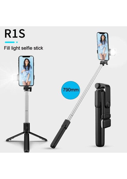 R1S-LED -Pembe 2021 Yeni Kablosuz Bluetooth Selfie Çubuğu Katlanabilir Mini Tripod, Ios Android Akıllı Telefon Için Dolgu Işığı Deklanşör Uzaktan Kumandalı (Yurt Dışından) fırsatları
