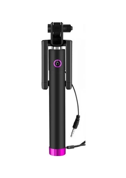Kırmızı Kablolu El Evrensel Monopod Uzatılabilir Selfie Sopa Zamanlayıcı Mini Taşınabilir IPhone Sumsung Xiaomi Akıllı Telefonlar Için (Yurt Dışından)