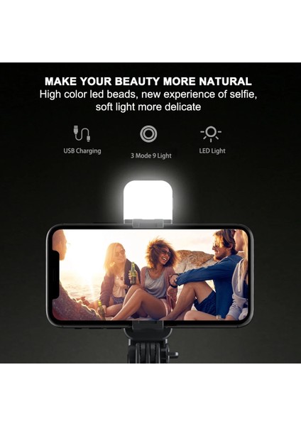 Stil A Siyah LED Tripod Selfie Çubuğu Telefon Için LED Işıklı Cep Telefonu Tutucu Standı Akıllı Telefon Monopod Gimbal Sabitleyici Eylem Kamera Fotoğraf (Yurt Dışından) modelleri