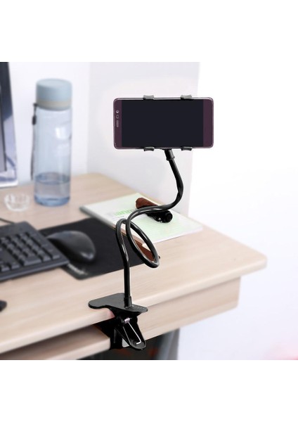 Beyaz Monopod Deve Boynu Bükülebilir Uzun Kol Telefon Montaj Tutucu Çift Telefon Klip Tutucu Döner Braket Esnek (Yurt Dışından) modelleri