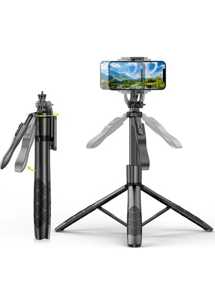 Siyah L16 1530MM Kablosuz Selfie Çubuğu Tripod Standı Gopro Aksiyon Kameraları Akıllı Telefonlar Için Katlanabilir Monopod Denge Sabit Çekim Canlı (Yurt Dışından) fiyatları