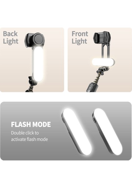 Q09-BLACK Sabitleyicili Selfie Çubuğu El Gimbal Sabitleyici Çıkarılabilir Dolgu Işığı ile Kablosuz Selfie Çubuğu Tripod Telefon Standı Yeni (Yurt Dışından)