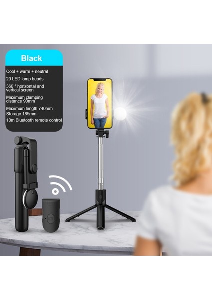 Beyaz Cep Telefonu Selfie Sopa Bluetooth Güzellik Canlı Yayın Tripod Xiaomi Redmi Note 9 iphone 11 12 Pro Huawei Oppo Vivo Telefon (Yurt Dışından) fiyatları