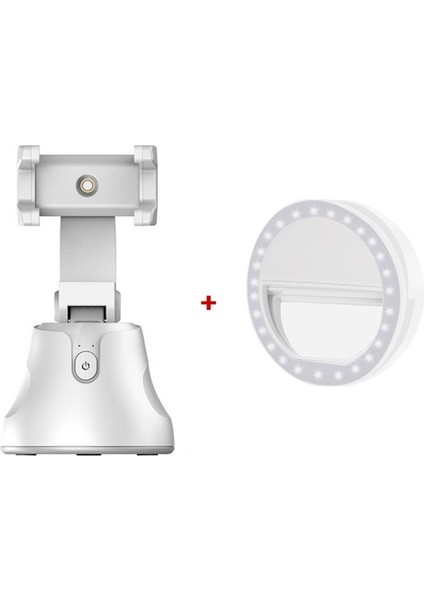Beyaz Işıklı Apai Genie 360 Döndürme Yüz Izleme Selfie Çubuğu Tripod Nesne Takip Tutucu Kamera Fotoğraf Vlog Canlı Video Kaydı Için Gimbal (Yurt Dışından)