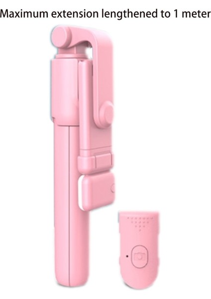 Dolgu Işığına Sahip Pembe Selfie Çubuğu, Uzatılabilir Selfie Çubuğu Ios Android Akıllı Telefonlar Için Kablosuz Uzaktan Kumandalı Katlanabilir Tripod (Yurt Dışından)