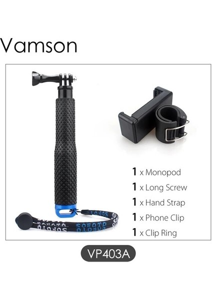 VP403A Vamson Gopro 11 10 9 8 7 6 Alüminyum Uzatılabilir Kutup Selfie Sopa Monopod Tripod Bağlama Aparatı Gopro Hero 11 Için INSTA360 Yi Için (Yurt Dışından) fiyatları