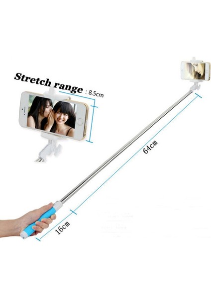 Yeşil Evrensel Taşınabilir El Kablolu Mini Kablolu Selfie Sopa Uzatılabilir Monopod Huawei Samsung Iphone 6 6 S Xiaomi Telefonları (Yurt Dışından)