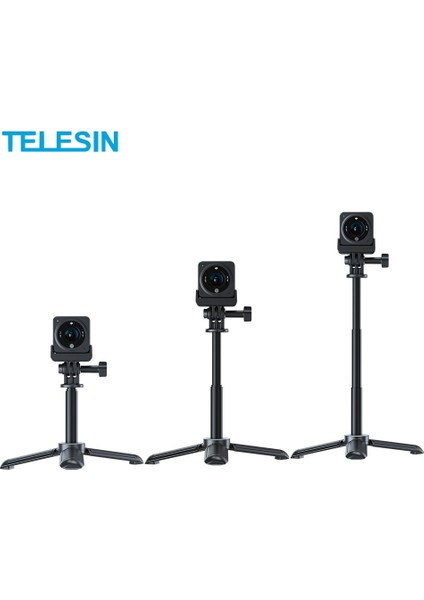 Siyah Telesın Mini Selfie Sopa Taşınabilir Ayarlanabilir Uzunluk El Selfie Çubukları Tripod Djı Action 2 Için (Yurt Dışından) modelleri