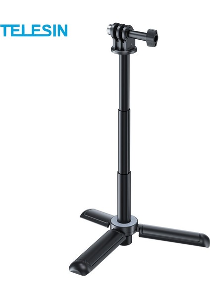 Siyah Telesın Mini Selfie Sopa Taşınabilir Ayarlanabilir Uzunluk El Selfie Çubukları Tripod Djı Action 2 Için (Yurt Dışından) indirimleri