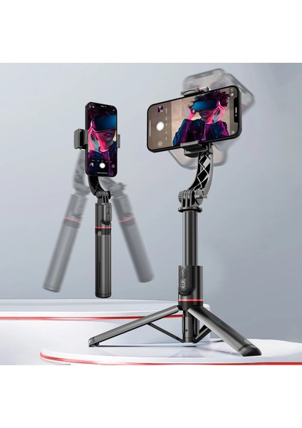 Siyah L19 Gizli Katlanabilir Tripod Standı Kararlı Sabitleyici Selfie Sopa W/uzaktan Kumanda Için Xiaomi Iphone Pro Max Huawei (Yurt Dışından) modelleri