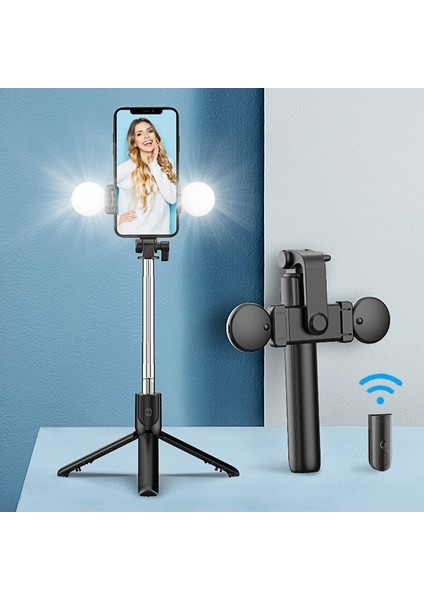 1 Açık Siyah Mini Selfie Çubuğu Halka Işık Tripod Con Luz Lamba Para Movil LED Palo Genişletilebilir Bluetooth Celular Lamparas Anillo Statyw Telefon (Yurt Dışından) fiyatları