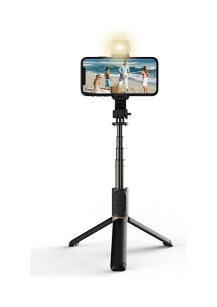 Siyah Fangtuosı 2023 Yenı Katlanabilir Kablosuz Bluetooth Tripod Selfie Sopa Bluetooth Deklanşör ile Alüminyum Alaşımlı Monopod iphone Için (Yurt Dışından)