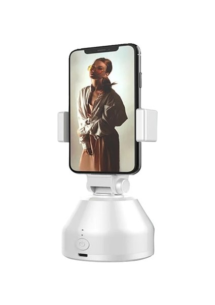 Pembe Otomatik Yüz Takip Kamera Gimbal Sabitleyici 360° Döndürme Selfie Çubuğu Tripod Telefon Akıllı Çekim Tutucu Vlog Video Kaydı (Yurt Dışından)