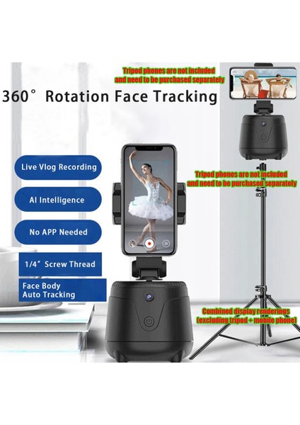 Pembe Otomatik Yüz Takip Kamera Gimbal Sabitleyici 360° Döndürme Selfie Çubuğu Tripod Telefon Akıllı Çekim Tutucu Vlog Video Kaydı (Yurt Dışından) fiyatları