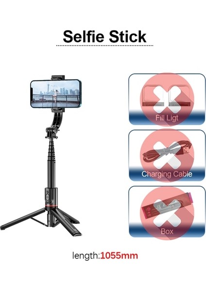 Işık Yok Kutu Yok Fangtuosı Katlanabilir Kablosuz Bluetooth Selfie Çubuğu Tripod, Bluetooth Deklanşör Dolgu Işığı Alüminyum Alaşımlı Selfie Stck 2022 Yeni (Yurt Dışından)