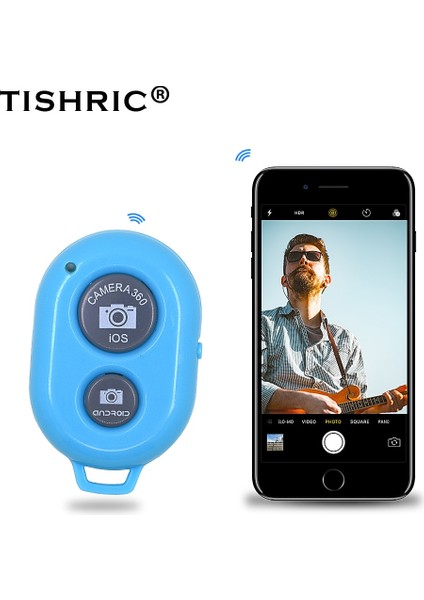 Yeşil Tıshrıc Kablosuz Bluetooth Zamanlayıcı Desteği Apple ve Android Telefon Uzaktan Kumanda Düğmesi Kamera Deklanşör Selfie Denetleyicisi (Yurt Dışından) fiyatları