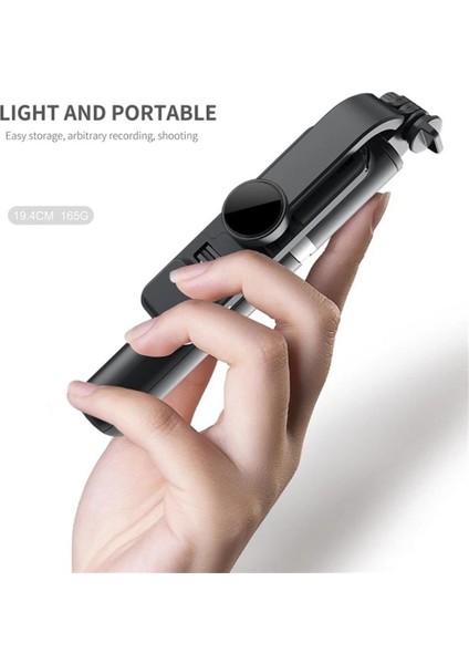 Q02S LED Beyaz Kablosuz Bluetooth Selfie Çubuğu Katlanabilir Tripod, Android iPhone Akıllı Telefon Için Doldurma Işığı Deklanşör Uzaktan Kumanda ile Gimbal Yeni (Yurt Dışından) indirimleri