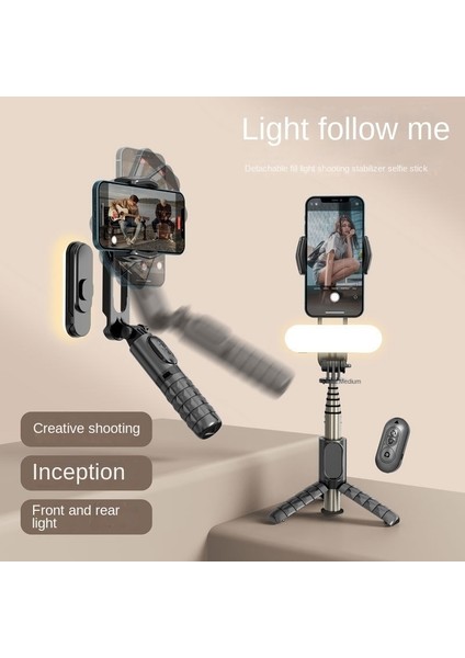 Q09 Siyah Mini Gimbal Sabitleyici Bluetooth Tripod Standı Uzaktan Kumanda ile Gimbal Selfie Çubuğu Selfie Çubuğu 360 ° Dönme Tutucu Sıcak Satış (Yurt Dışından) indirimleri