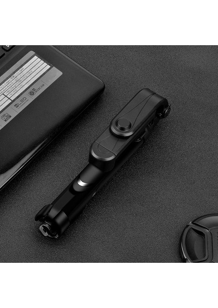 Siyah Kablosuz Bluetooth Selfie Çubuk Tripod iPhone Huawei Samsung Android Mobil Monopod Selfie Çubuk Deklanşör Için Uzaktan Kumanda ile (Yurt Dışından)