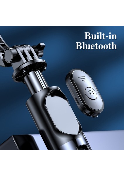 Siyah Dolgusuz Kablosuz Bluetooth El Gimbal Sabitleyici Cep Telefonu Selfie Çubuk Tripod Dolgu Işığı Deklanşörlü Iphone 13 12 Xiaomi Için (Yurt Dışından)