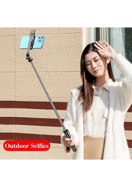 Siyah Dolgusuz Kablosuz Bluetooth El Gimbal Sabitleyici Cep Telefonu Selfie Çubuk Tripod Dolgu Işığı Deklanşörlü Iphone 13 12 Xiaomi Için (Yurt Dışından)