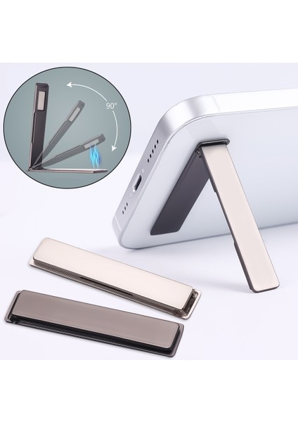 Siyah Ultra Ince Katlanabilir Cep Telefonu Tutucu Braketi Manyetik Metal Alaşım Masaüstü Cep Telefonu Standları Evrensel Telefon Desteği Kickstand (Yurt Dışından) fiyatları