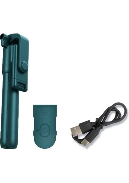 Yeşil Selfie Tripod Dayanıklı 360 Derece Dönme Yüksekliği Ayarlanabilir Cep Telefonu Aksesuarları (Yurt Dışından)