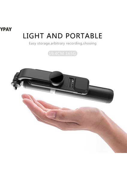 Paket1 Siyah Kablosuz Bluetooth Selfie Çubuğu Dolgu Işığı Deklanşörlü Uzaktan Kumanda Mini Tripod Akıllı Telefon Için Katlanabilir 360 ° Döndürme (Yurt Dışından) modelleri