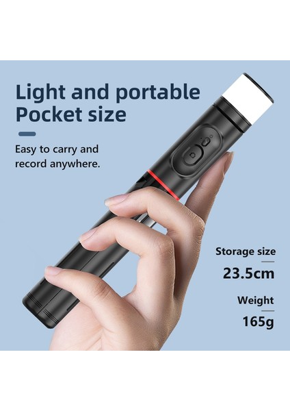 Seçenek 1 2022 Yenı Taşınabilir Kablosuz Bluetooth Telefon Teleskopik Selfie Çubuk Tripod Dolgu Işığı ile Huawei iPhone 13 Android Xiaomi Için (Yurt Dışından) indirimleri