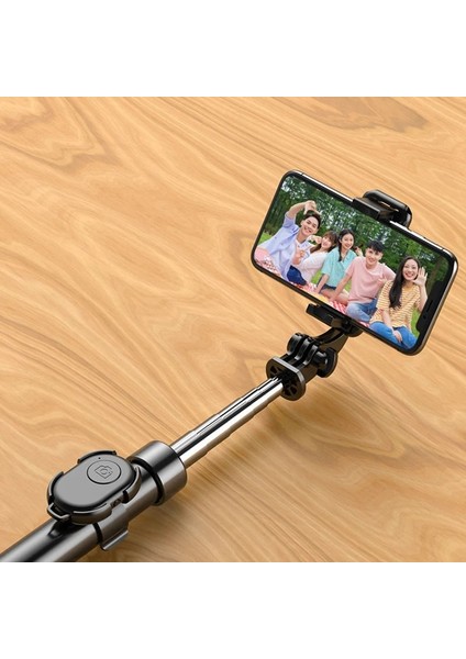 Siyah Hfes Hepsi Bir Arada Selfie Çubuğu Tripod Apple ve Android Cihazlar Için Bluetooth Uzaktan Kumandalı ve Tripodlu Uzatılabilir Telefon Tutucu (Yurt Dışından)