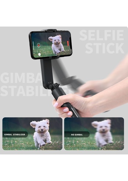 L09-BLACK Telefon Sabitleyici El Gimbal Sabitleyici Çıkarılabilir Dolgu Işığı ile Sabitleyicili Selfie Çubuğu Kablosuz Selfie Çubuğu Tripod (Yurt Dışından) fiyatları