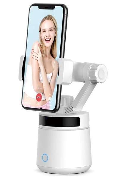 Beyaz 360°ÇOK Yönlü Otomatik Takip Akıllı Gimbal iPhone 12S/12 Pro Max /11 Samsung Xiaomi Mi Yüz Takip Selfie Çubuğu (Yurt Dışından)