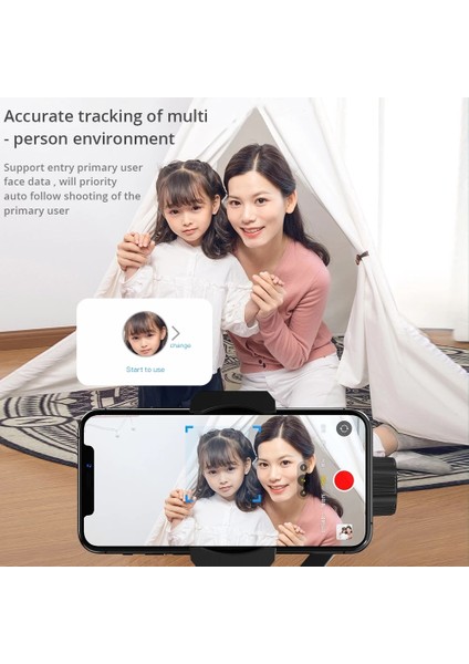Beyaz 360°ÇOK Yönlü Otomatik Takip Akıllı Gimbal iPhone 12S/12 Pro Max /11 Samsung Xiaomi Mi Yüz Takip Selfie Çubuğu (Yurt Dışından) modelleri