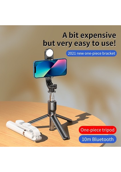 Siyah Yeni Çok Fonksiyonlu El Fotoğraf Tripod Bluetooth Uyumlu Selfie Sopa Cep Telefonu Kamera Canlı Teleskopik Braket (Yurt Dışından) fiyatları