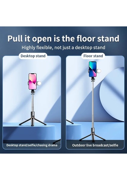 Siyah Yeni Çok Fonksiyonlu El Fotoğraf Tripod Bluetooth Uyumlu Selfie Sopa Cep Telefonu Kamera Canlı Teleskopik Braket (Yurt Dışından) fırsatları
