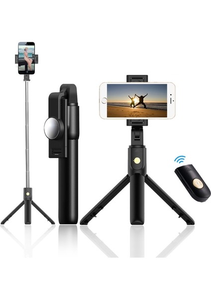 K10L Beyaz 4 In1 Bluetooth Uzaktan Kumanda Selfie Çubuğu Tripod Ayna El iPhone Huawei Xiaomi Çekim Görüntülü Arama Konferans Standı (Yurt Dışından) fiyatları