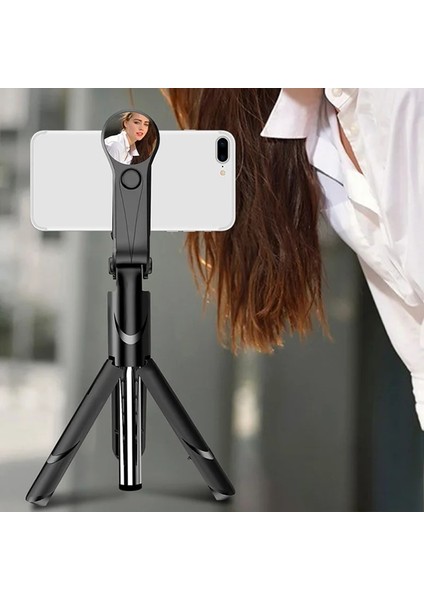 Turuncu Taşınabilir Evrensel Selfie Çubuğu Tripod Kablosuz Bluetooth Uyumlu Uzaktan Uzatılabilir Telefon Tripod Telefon Standı Tutucu (Yurt Dışından)