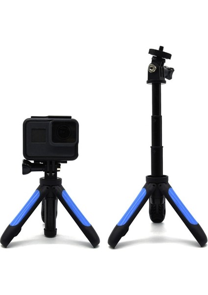 Mavi 2022 Sıcak Satışel Mini Tripod Bağlama Aparatı Selfie Sopa Uzatılabilir Monopod Gopro Hero 5 6 7 Eylem Kamera Aksesuarları (Yurt Dışından)