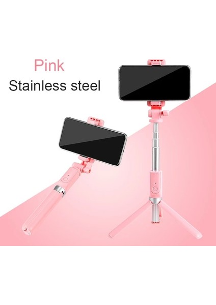 Tip 1 Pembe Pınzheng Bluetooth Selfie Çubuğu iPhone Xiaomi Huawei Için Katlanabilir Tripod Monopod Deklanşör Uzaktan Uzatılabilir Kablosuz Selfie Çubuğu (Yurt Dışından)