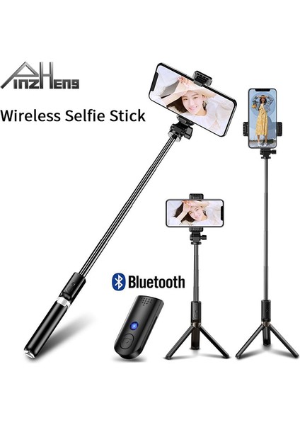 Tip 1 Pembe Pınzheng Bluetooth Selfie Çubuğu iPhone Xiaomi Huawei Için Katlanabilir Tripod Monopod Deklanşör Uzaktan Uzatılabilir Kablosuz Selfie Çubuğu (Yurt Dışından)