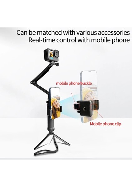 C Katlanabilir 3 Yollu Kavrama Su Geçirmez Monopod Selfie Sopa Gopro Kahraman 11 10 9 8 7 INSTA360 Djı Yi Eylem Kamera Tripodu Aksesuarları (Yurt Dışından) fırsatları